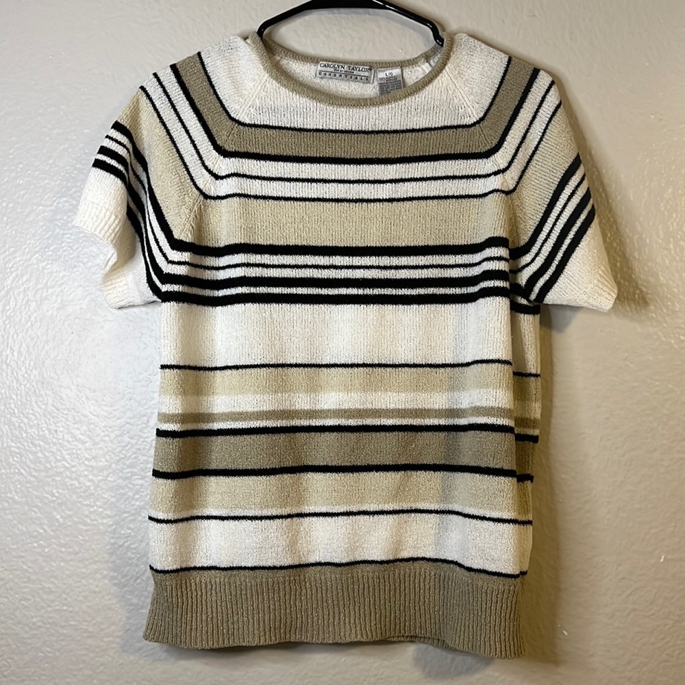 Vintage Carolyn Taylor Acrylic striped knit sweater top